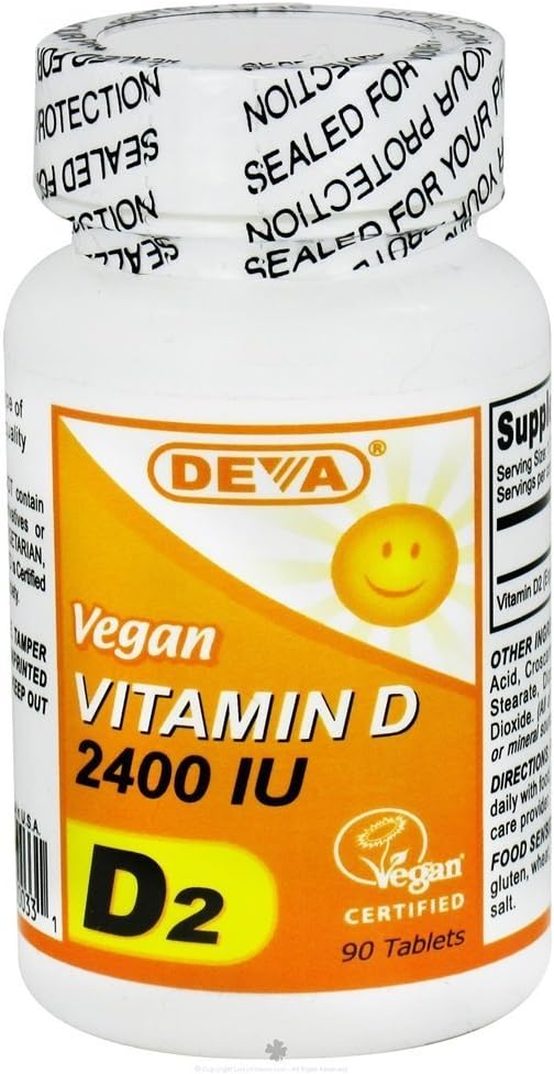 Deva Vegan Vitamins Vegan Vitamin D 2400 IU, 90-Count (Multi-Pack)