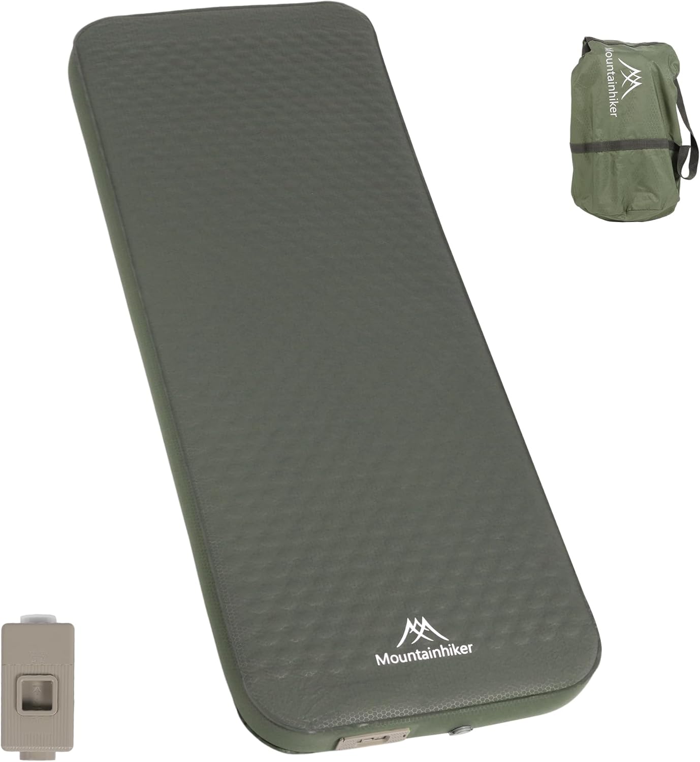 Self Inflating Sleeping Pad with Electric Pump, 4" Ultra-Thick Memory Foam Camping Pad, 40s Fast Inflating Camping Mattress Pad, 4-Season Insulated Camp Sleeping Mat for Outdoor/Travel/Tent (Single)