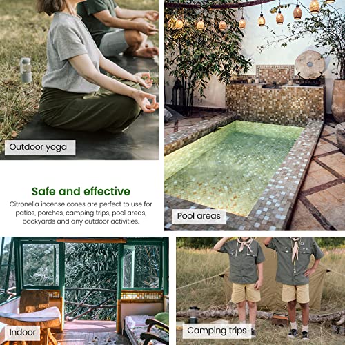 Rrtppt Citronella Incense Cones With 2 Ceramic Dishes | Made With Plant-Based Ingredients | Citronella Oil | Lemongrass Oil | Rosemary Oil | Suitable For Indoor And Outdoor Use (65 Cones) #TOP5
