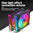 Jungle Leopard Prism 6 MAX X3 120mm ARGB PC Case Fan - 3-Sided Infinite Mirror & Axis Infinite Mirror Light Effect，800-1850±10% RPM 120mm PWM Case Fan for PC Case (White Reverse) gallery image
