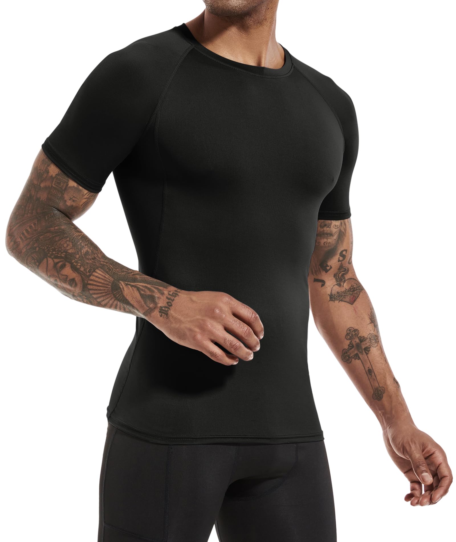 Holure Maglie Compressione Uomo Maglietta Palestra a Manica Corta T-Shirt per Correre Ciclismo (2 o 3 Pezzi)