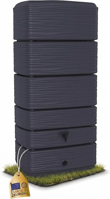 Ondis24 Ondis24 Regenwasser Wandtank Eco 300 Liter Graphit mit Wasserhahn — Regenfässer