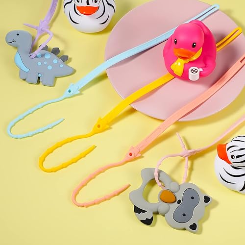 Miniatura 7 de 10 correas de juguete para bebé, clips de silicona elásticos para chupete, para botella de juguete para niños, correas para mordedor, correa para