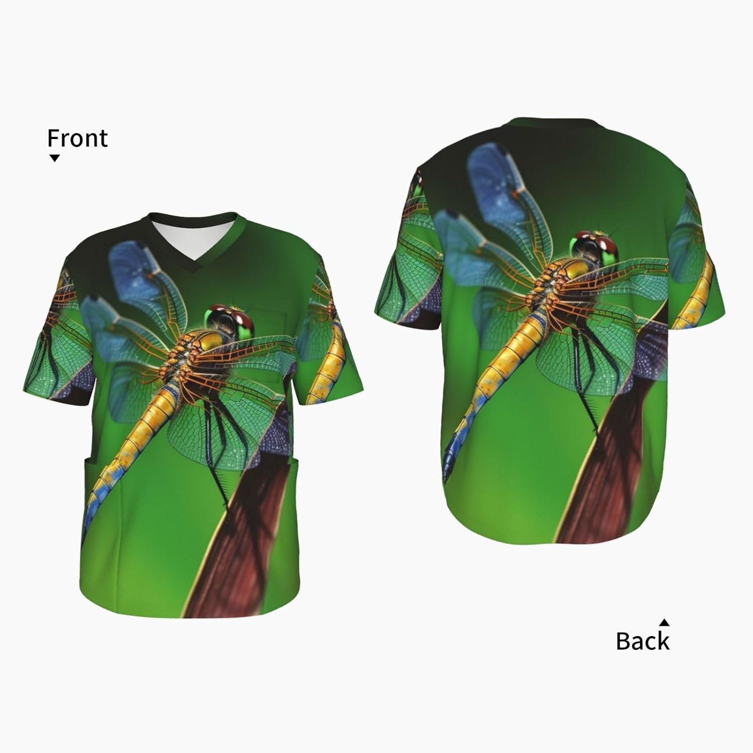Professional Scrub Tops for Men, Classic V-Neck Workwear with 3 Pockets