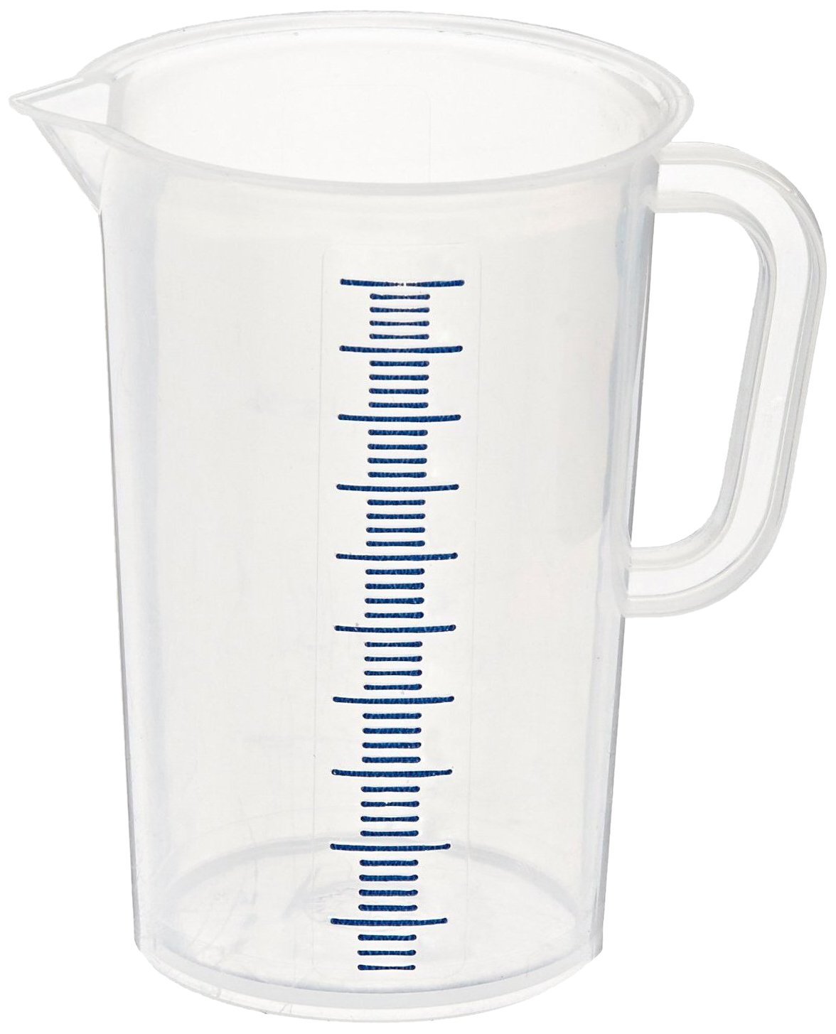Vitlab Polypropylene Graduated Pitcher with Blue Molded Graduations, 3000mL Capacity (Pack of 6)