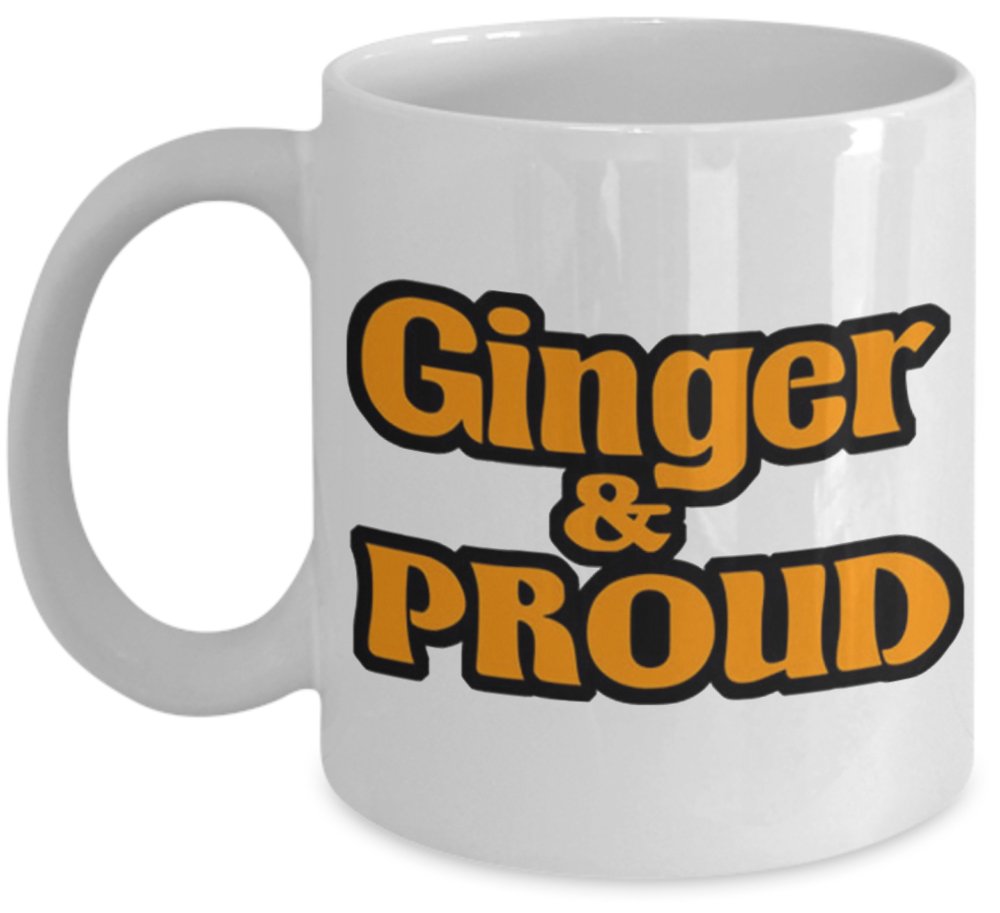 Shaniztoons White Ginger & Proud Funny Ginger Hair Novelty Gift Mug