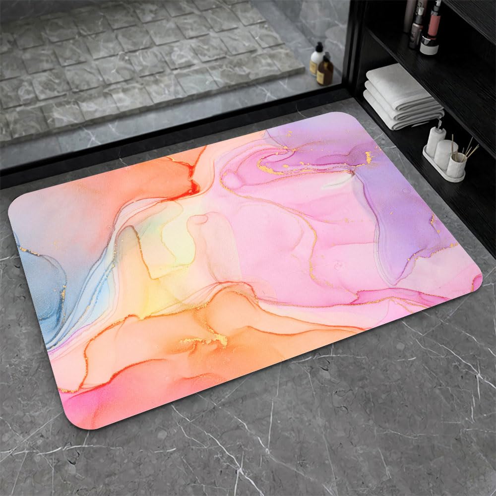 SUFOR Tappetino Da Bagno In Pietra Di Diatomee, 2 Pezzi 81x50 Cm, Antiscivolo, Super Assorbente, Ad Asciugatura Rapida, Ecologico E Facile Da Pulire