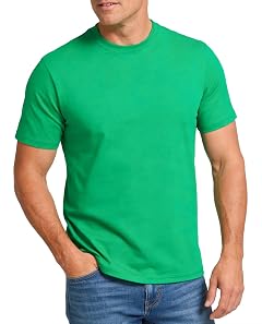 Mens T-Shirt Plain Crewneck Moisture Wicking Relaxed Fit Tee Shirt Short Sleeve Soft Breathable Tshirt Casual Basic