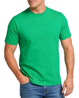 Mens T-Shirt Plain Crewneck Moisture Wicking Relaxed Fit Tee Shirt Short Sleeve Soft Breathable Tshirt Casual Basic