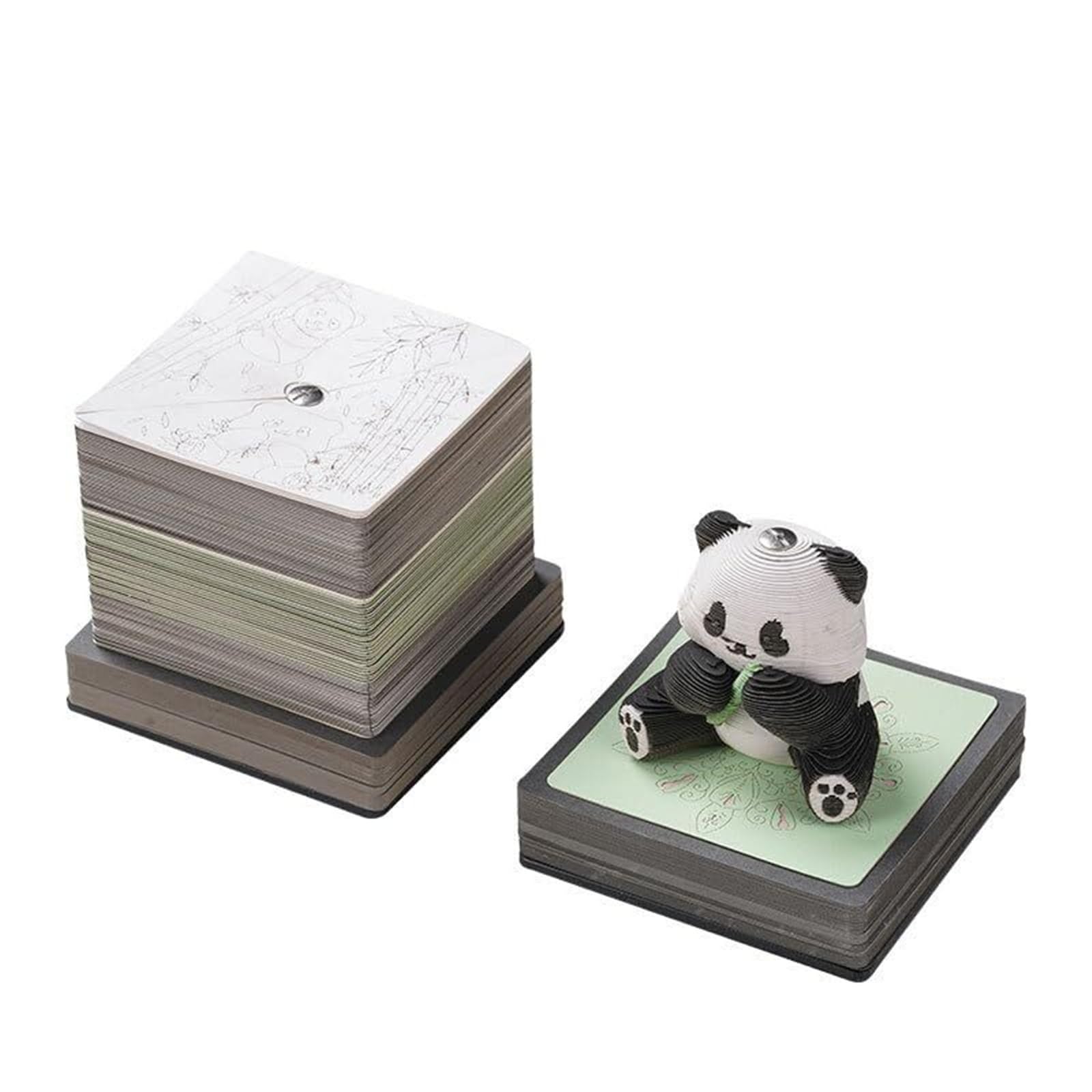 Stehender Tischkalender 270 Seiten mit 3D-Panda-Papier-Haftnotizen, handgerissener Kalender for 2025 Vintage-Bürodekoration