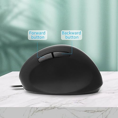Miniatura 3 de Sokelinn-six Mouse vertical con cable mouse ergonómico para juegos de mano derecha 800 1200 1600 DPI ajustable muñeca óptica USB ratones saludables