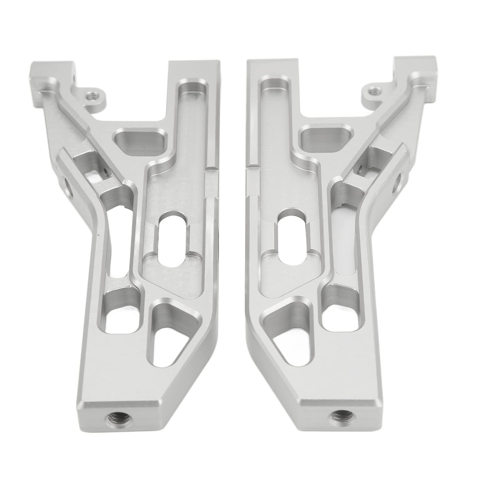 2 Stück RC-Vorderachse mit unteren Schwingen, silberne Aluminiumlegierungs-Aufhängungsarme für Corally Kronos 6S 1/8 Monstertruck, Metall-Ersatz-Arme mit verbesserter Haltbarkeit