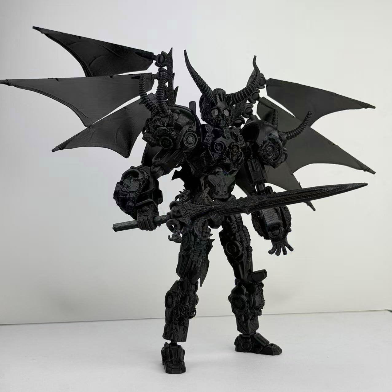 8 Inch T13 Fully Assembled Multi-Jointed Movable Figure, 3D Printed Flexible Joint Doll Model, Desktop Ornament Collectible Toy Gifts for Game Enthusiasts (Black White) image 5