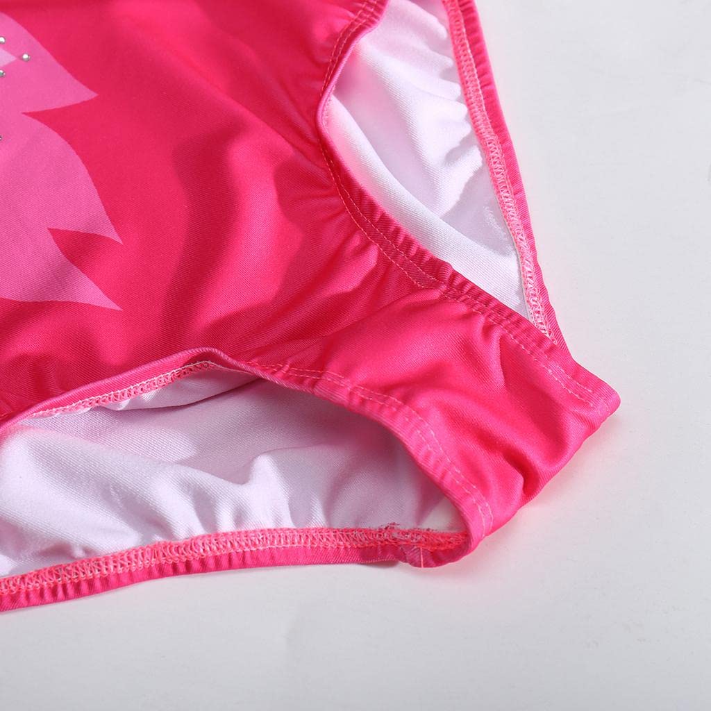 Girls Flame One Cold Shoulder Gymnastic Leotards Bodysuit Outfits Pink 8-image-41