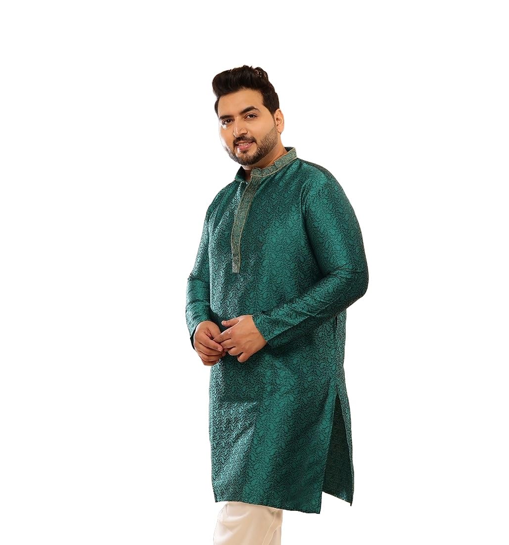 sojanya Plus (Since 1958) Men's Silk Blend Paisley Self Design ONLY Long Kurta-picture-20