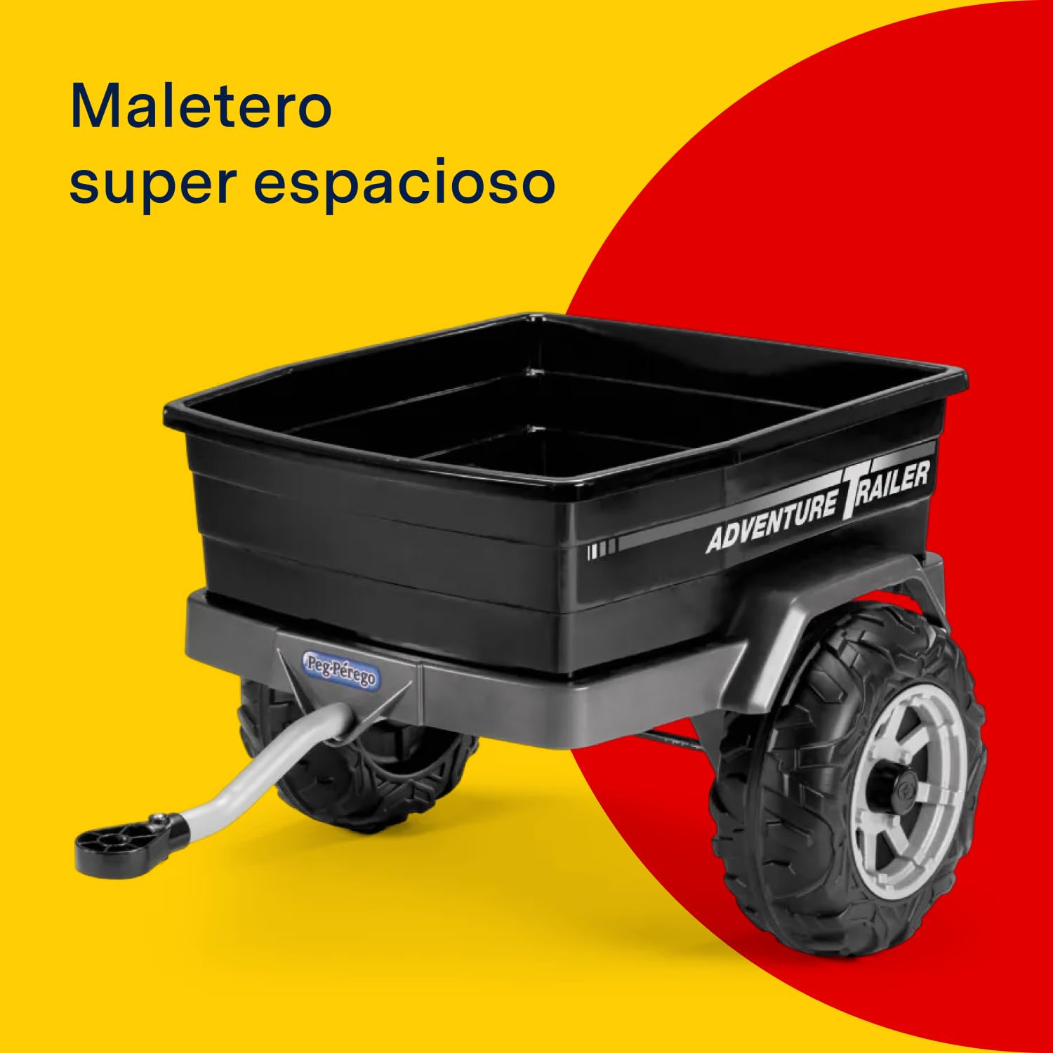 Peg Adventure Trailer Remolque para Todoterrenos Eléctricos Gaucho y Polaris, Capacidad de Carga 30 kg, Ruedas Todoterreno, Edad 2+ Años
