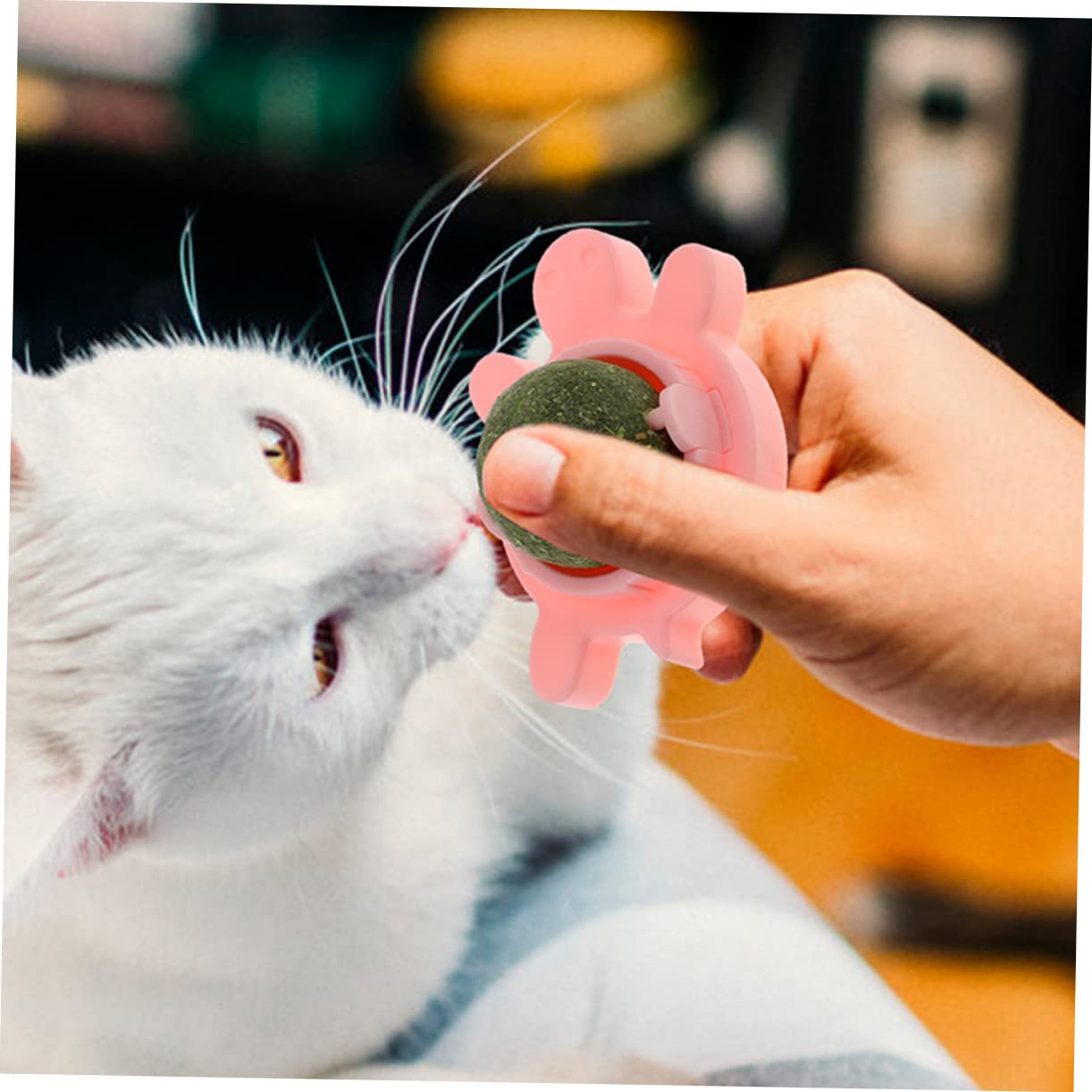 4piezas Juguete De Pelota De Hierba Gatera Bolas Giratorias para Lamer y Masticar Limpieza De Dientes Juguete Interactivo para Gatos De Interior