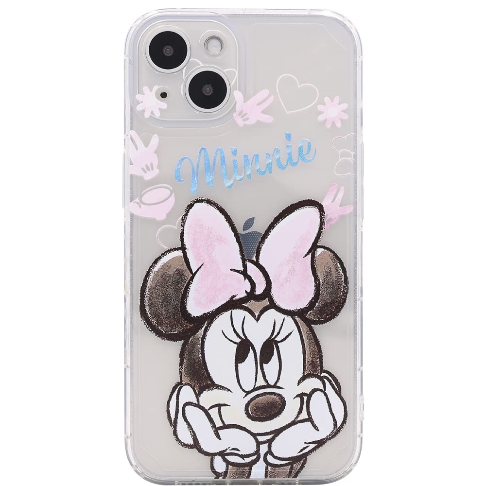 MC Fashion iPhone 14 Case, Cute Cartoon Print Soft Flexible Clear Transparent Lightweight TPU Case for iPhone 14 6.1 inch 2022 (Minnie Mouse)