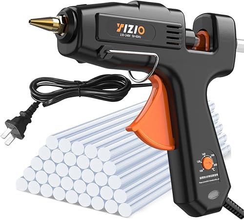IZIO Kit de pistola de pegamento caliente de tamaño completo con 30 varillas de pegamento de 0433in pistolas de pegamento caliente de alta