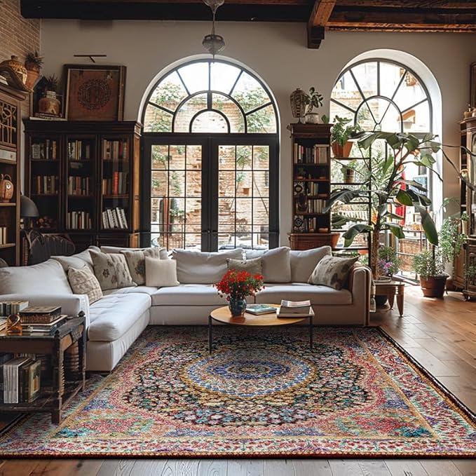 Tapis de salon doux de style traditionnel moderne pour une chambre raffinée