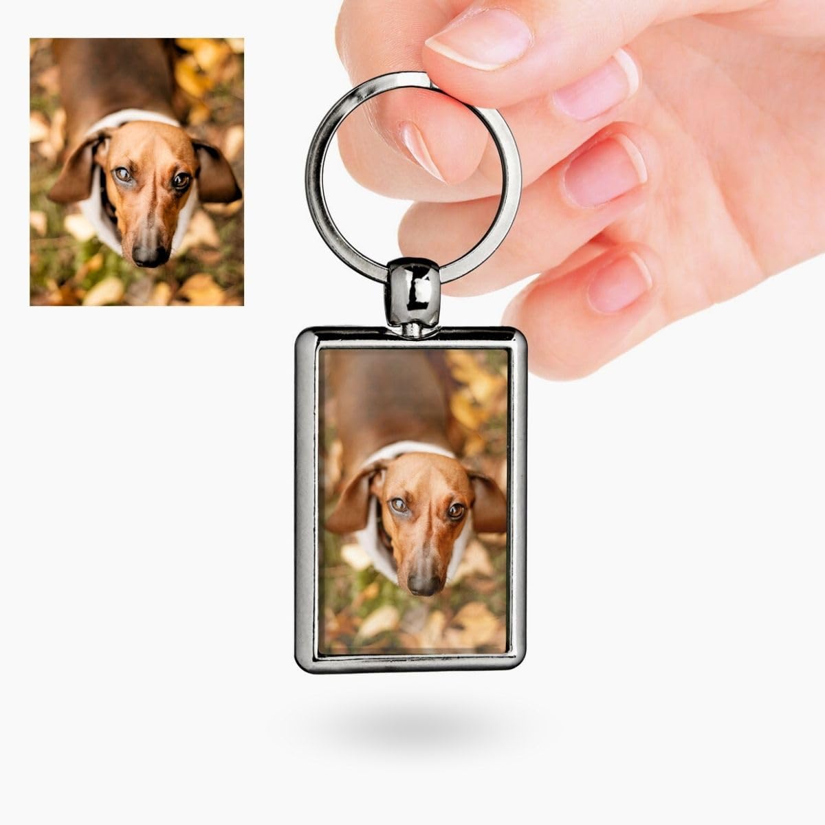 DEREGALOOS Llavero con Foto Personalizado | Llavero Metálico con Tapa Acrílica | Regalos personalizados con foto | Llaveros para el Día del Padre, Día de la Madre, San Valentín, Amigos