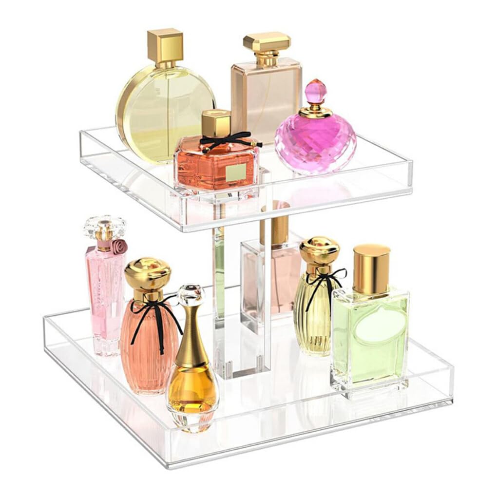 QOKLIYUI Soporte de exhibición de almacenamiento, almacenamiento de encimera de perfumes para cosméticos, almacenamiento de encimera de exhibición múltiple de perfumes acrílicos