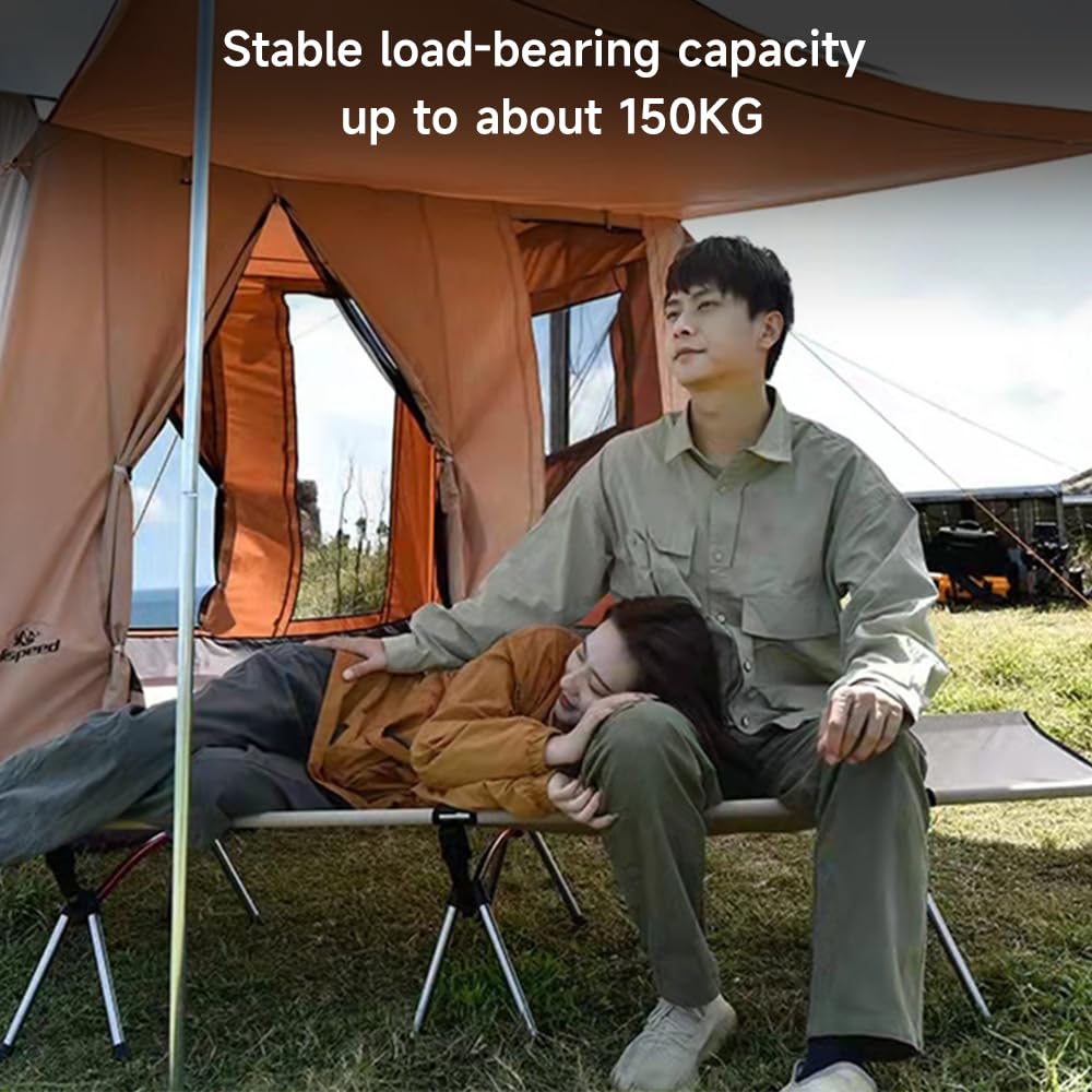 Cama Camping, Cama Plegable Camping, Cómoda para Adultos y Niños. 2 Alturas Ajustables Portátil Fuerte y Resistente Cunas para Acampar, Playa, Viajes, Escalada, Oficina, soporta hasta 150 kg