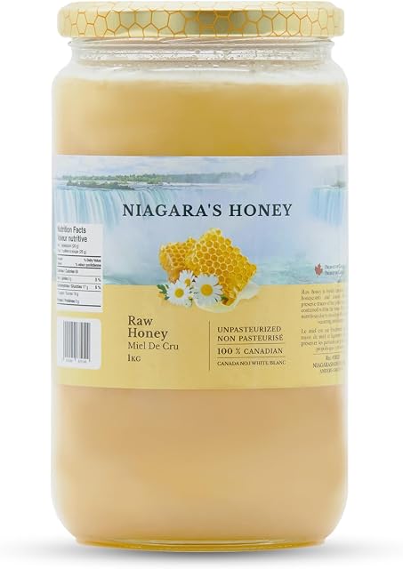 Niagara's Raw Honey | 1 Kg | 100% Pure Canadian, Unpasteurized Honey | Unfiltered & Local - Helps with Natural Immunity Support | Pure honey