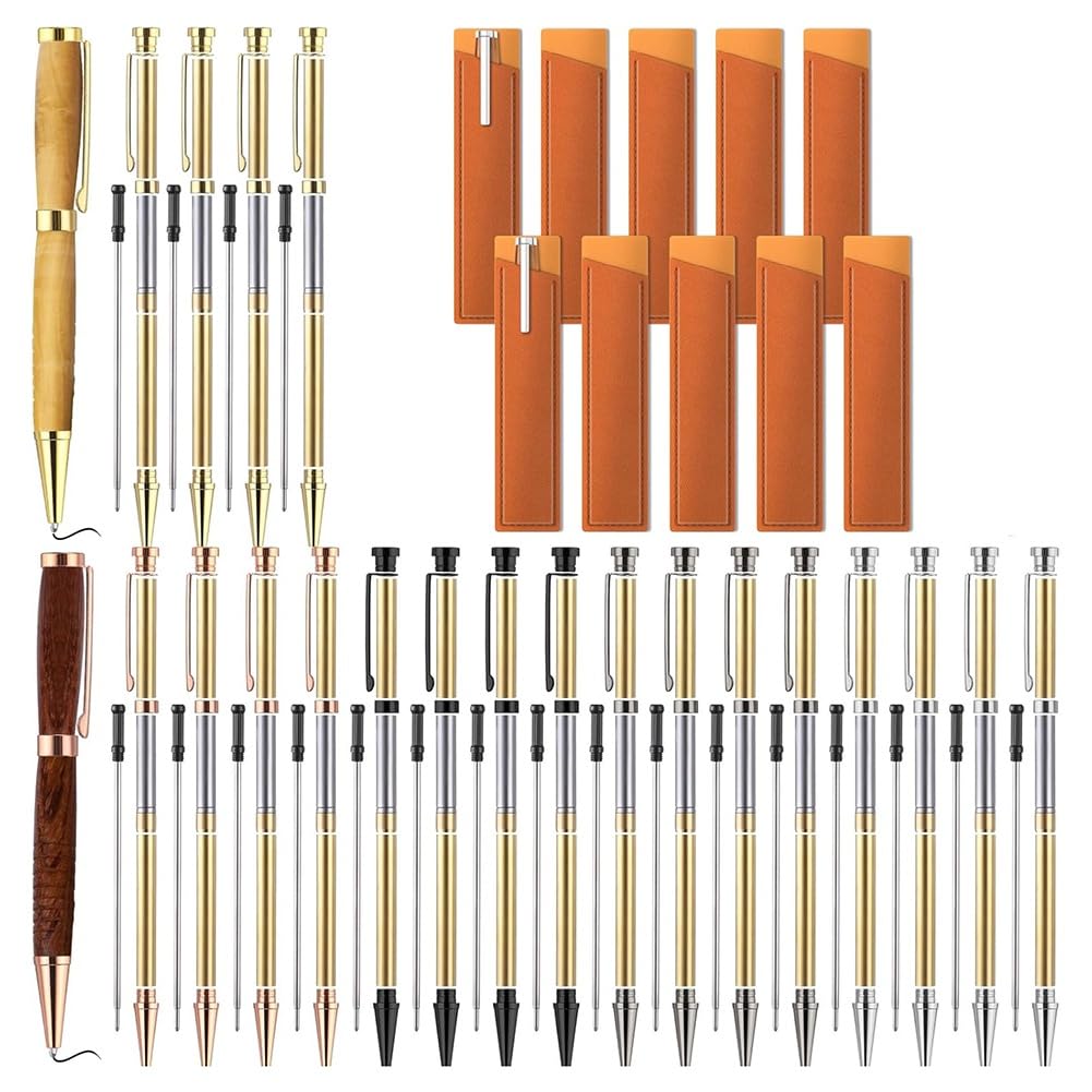 UDSKNV[KSL 10 Sets Woodturning Pen Kits Project Supplies Including 7mm Slimline Pen Kits for Lathe Turning Package DIY Crafts A