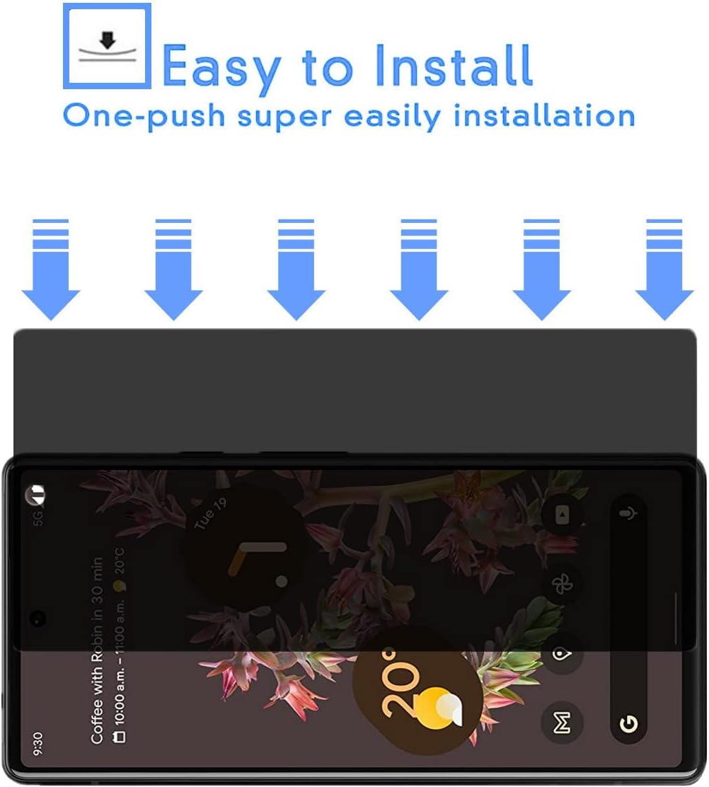 for Google Pixel 6 Screen Protector, [] Anti-spy Anti-Scratch Easy