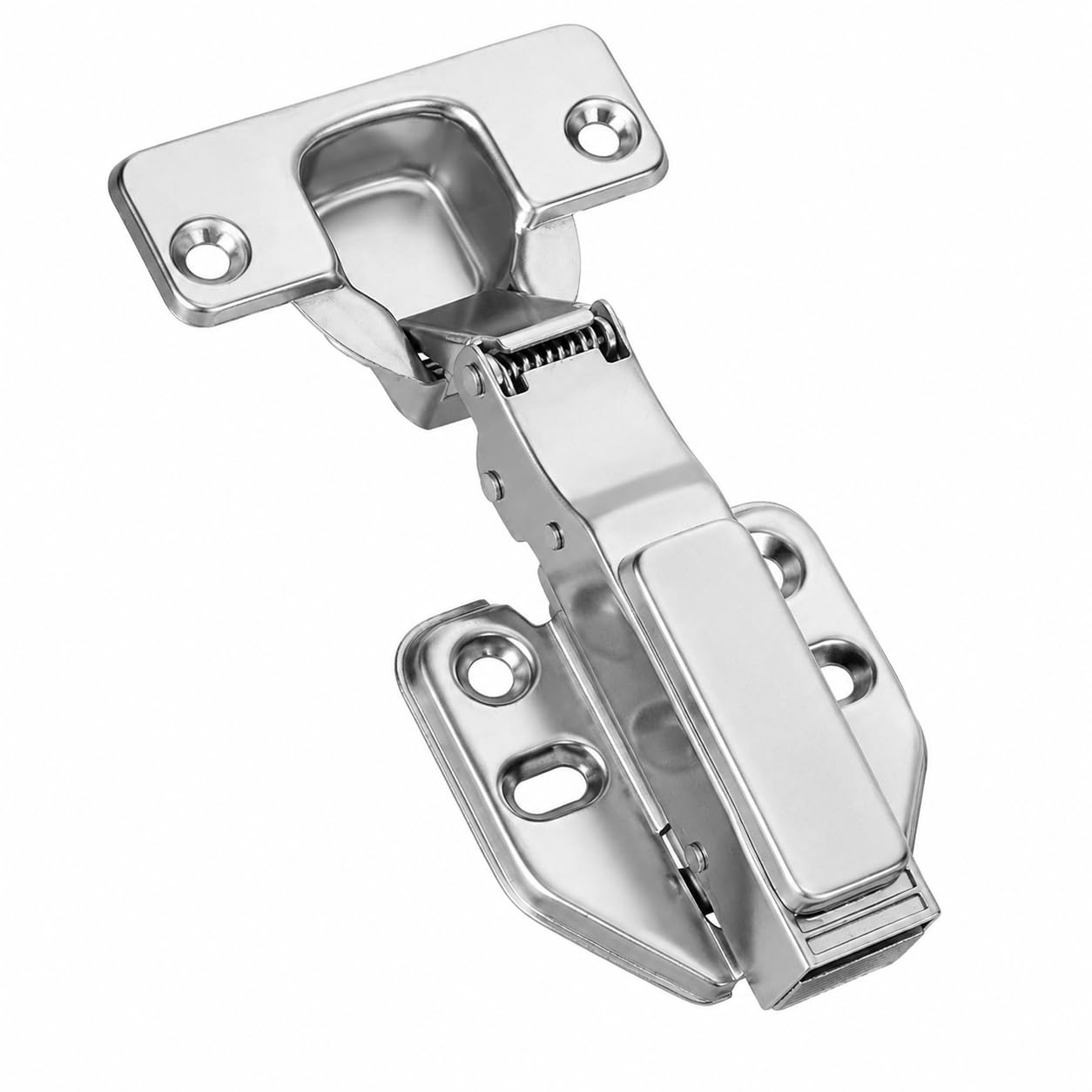 4 Pack Soft Close Cabinet Hinges, Clip-On Concealed Door Hinges with Nylon Damper, 2-Stage Buffer Cupboard Hinges for Kitchen Cabinet, Wardrobe, Furniture Door Replacement
