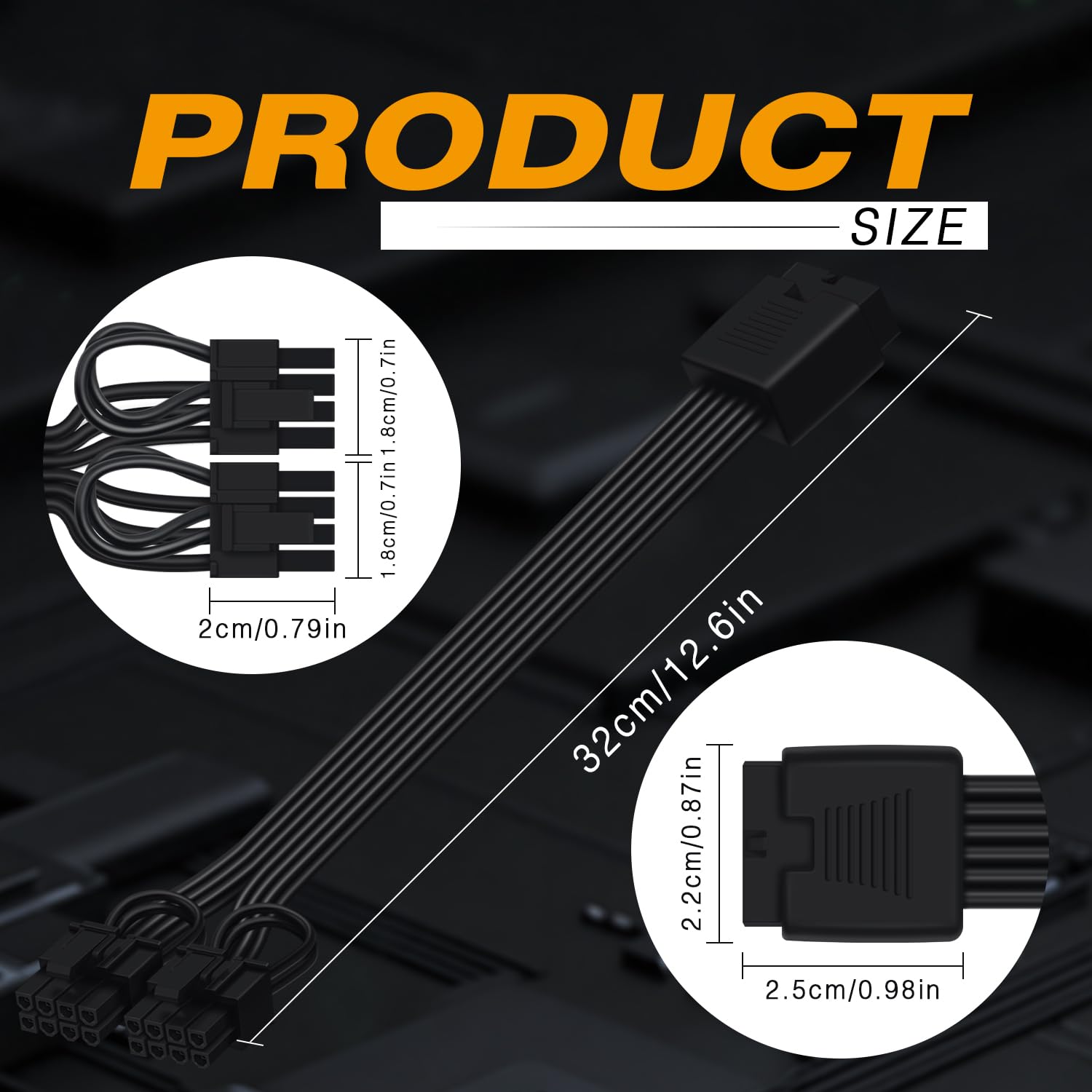COMeap 12VHPWR Cable Extension 16 Pin Female to Dual 8 Pin(6+2