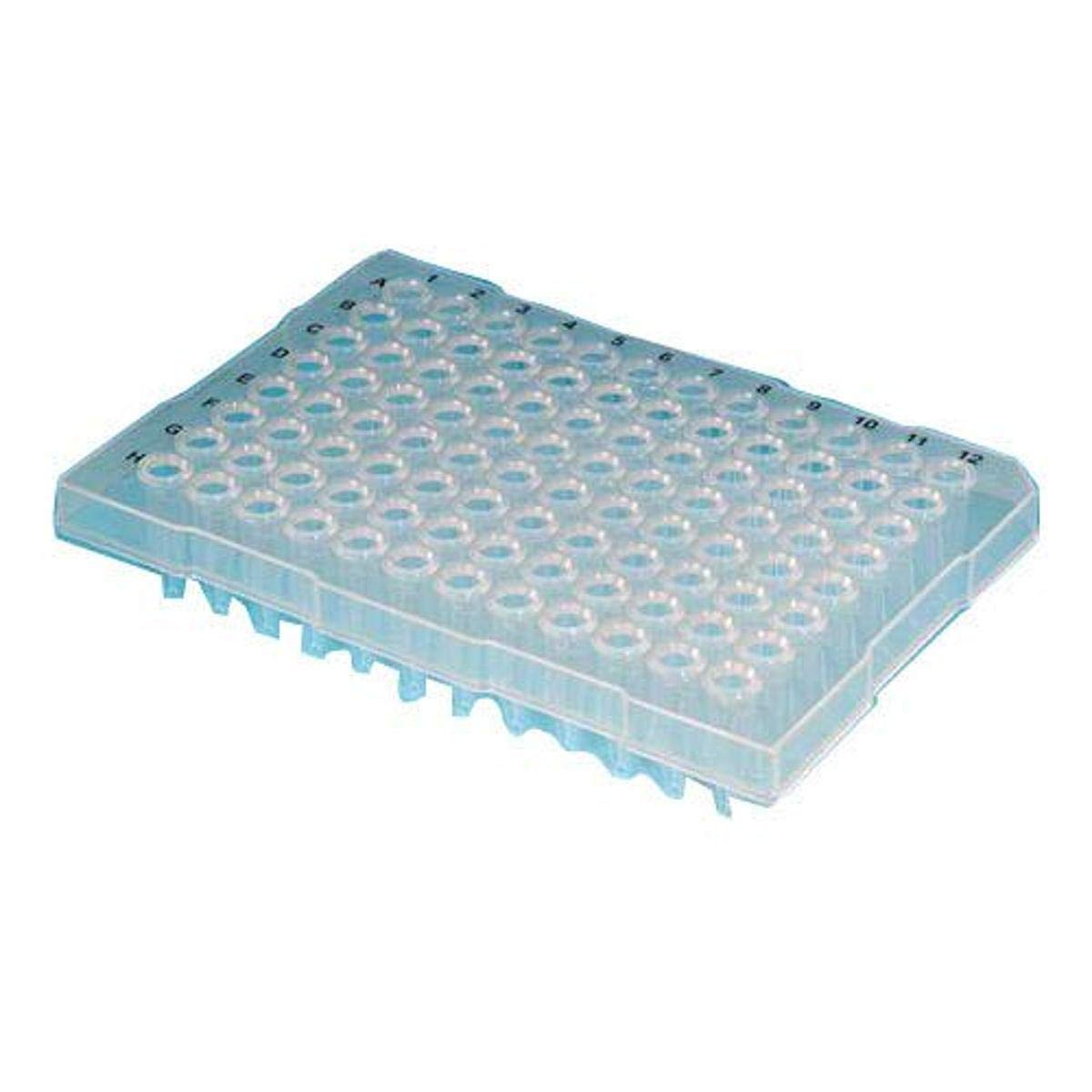 Thomas PCP096-FS-LP/TH MicroFlex 96-Well PCR Plate, Full-Skirt, 0.1 mL Volume, Cut at H1, Clear (Pack of 100)