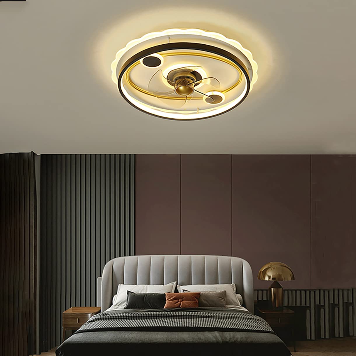 Ventilateurs de plafond avec éclairage suspendu pour salon et chambre