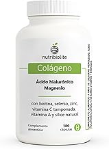 Peptan Hydrolyzed Collagen with Hyaluronic Acid, Magnesium, Zinc, Biotin, Selenium, Natural Silica, Vitamins C and A - Skin, Hair, Nails and Joints - 180 Capsules | Nutribiolite