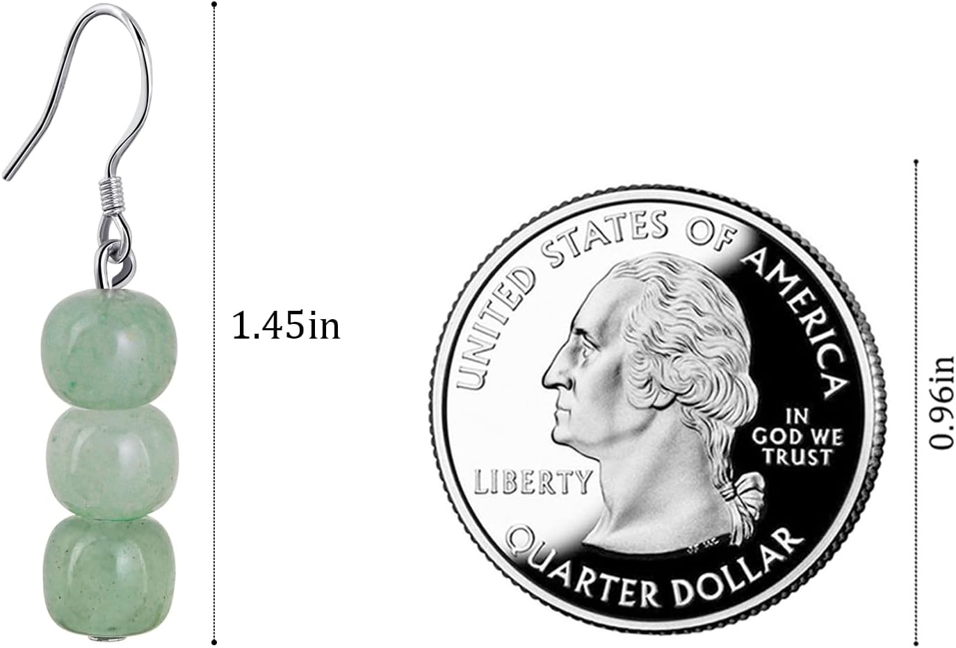 925 Sterling Silver Jade Drop Dangle Earrings Green Jade Earrings for Women Trendy Simple Gemstone Jewelry for Gift - Image 3