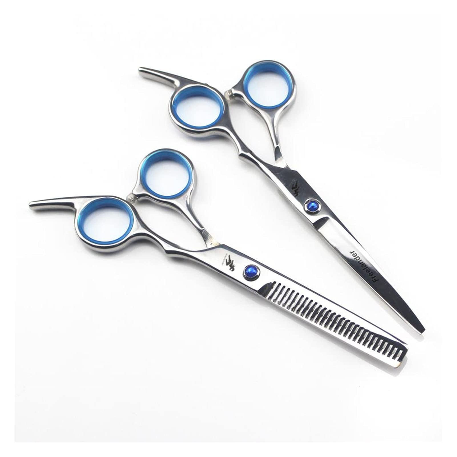 Ciseaux de coiffure amincissants professionnels ensemble bleu 6 pouces pour effiler
