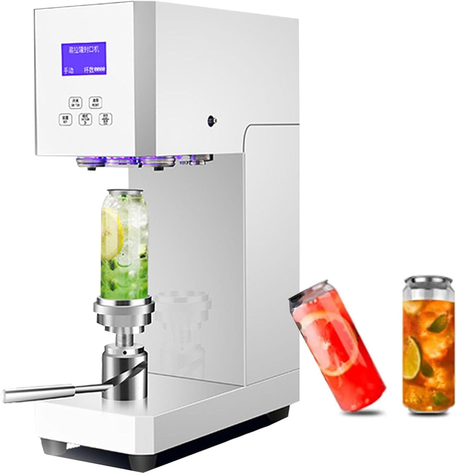 ASerZenith Electric Can Seamer With Smart Counter For Sealing Glass Bottles And Pet Cans, Ideal For Milk Tea, Coffee, And Pop Beverages,White