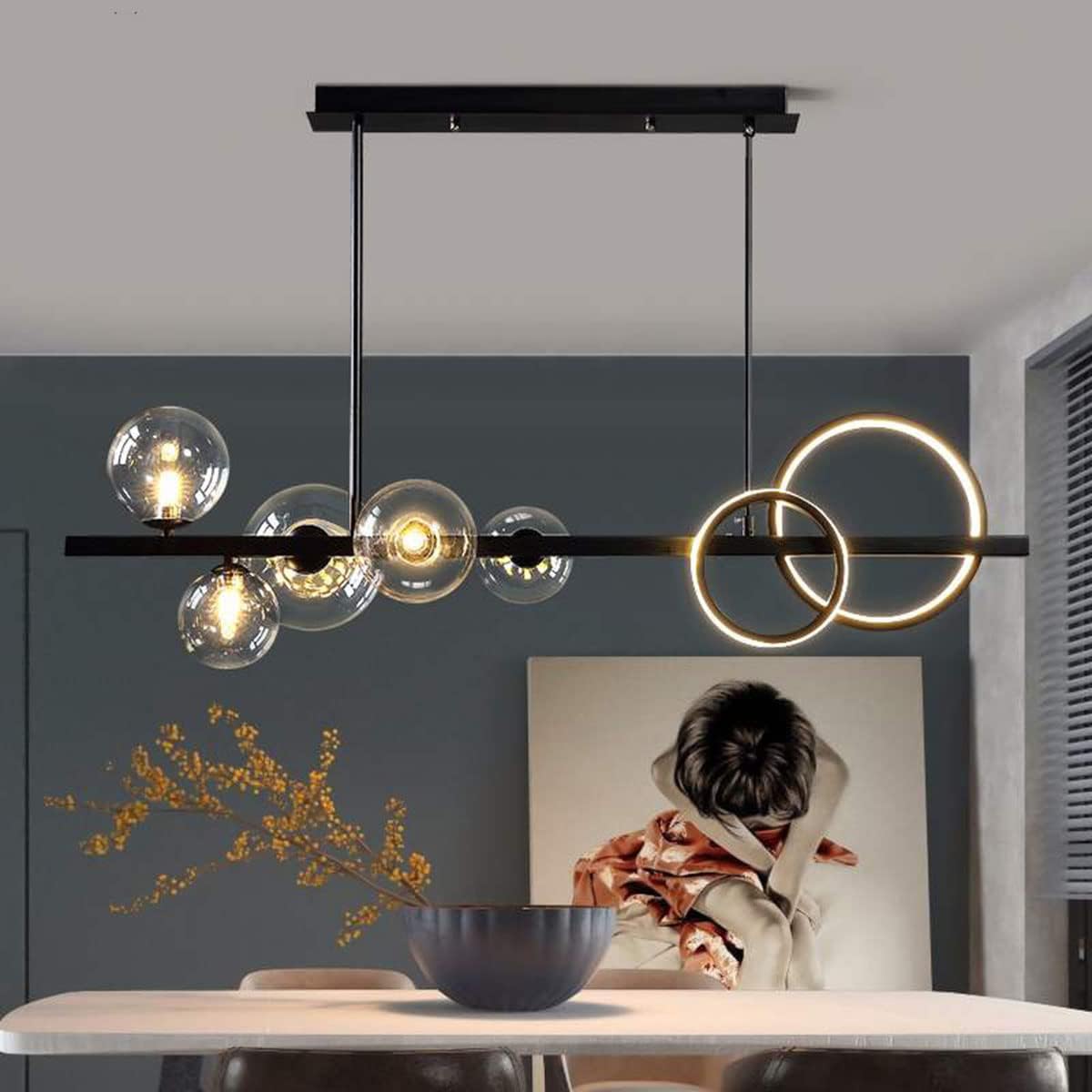 4w電球付き ホーム＆キッチン Pendant Light, LED モダンシャンデリア