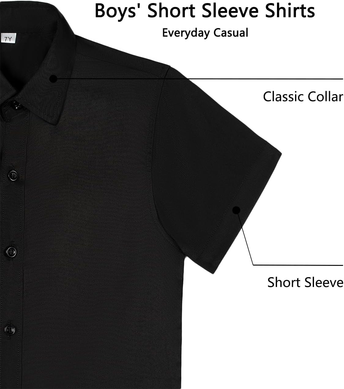 Boys Button Down Shirt Short Sleeve Kids Collared Dress Shirts for Toddler Teen Boy Summer Clothes Size 2T-20 - Image 3