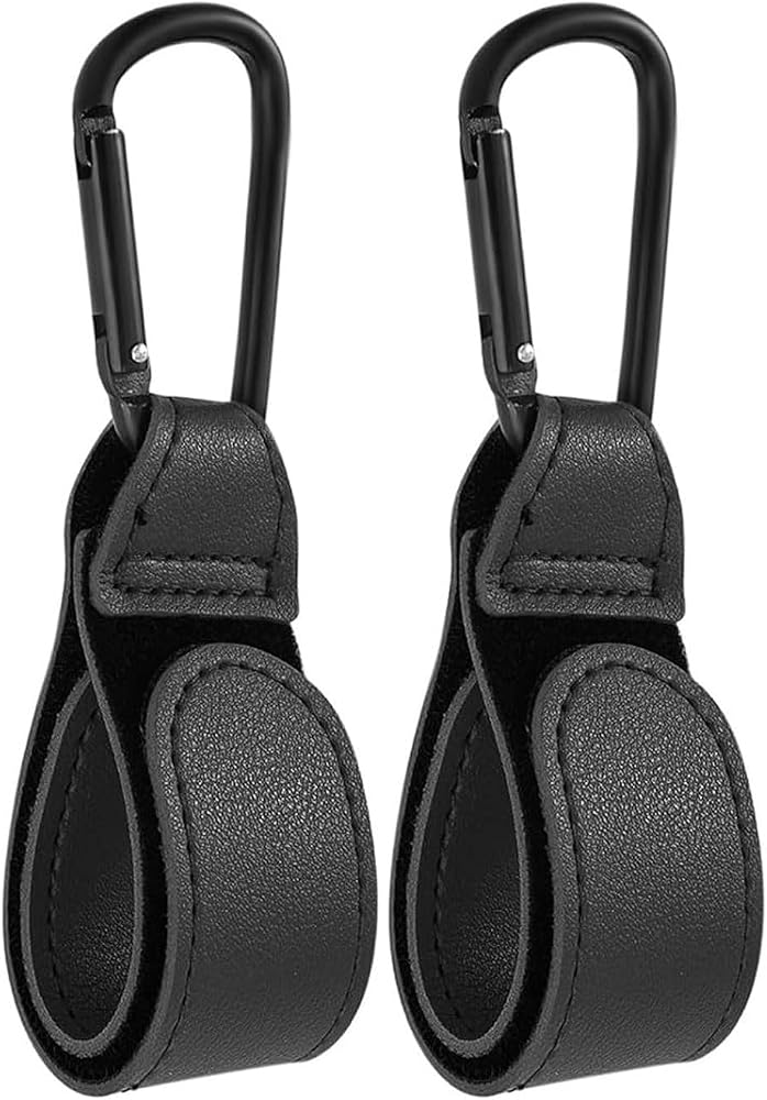 Stroller Hooks for Hanging 2 PCS Durable Leather Style Stroller Clip Straps — 사진 1