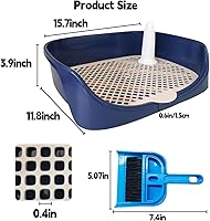 Vista 3 de Tfwadmx Caja de arena para conejillos de indias, bandeja de esquina rectangular para inodoro de animales pequeños, para hurón, chinchilla