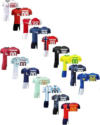 Personalised Football Shirt 2026 Kids and Adult Home/Away DIY Men's Boy's Soccer Jerseys Youth Trainshirts T Shirt, Short and Socks Set Fans Football Gifts