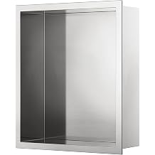 Shower Niche Stainless Steel, 25x30cm Niche Wall Insert, Recessed Shower Shelf No Tile Required Bathroom Storage for Shower Essential, Nano Silver