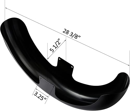 Miniatura 9 de TCT-MOTORPARTS Guardabarros delantero de rueda negro sin pintar de 21 pulgadas para Harley Touring Road King Glide Baggers 2014-2023