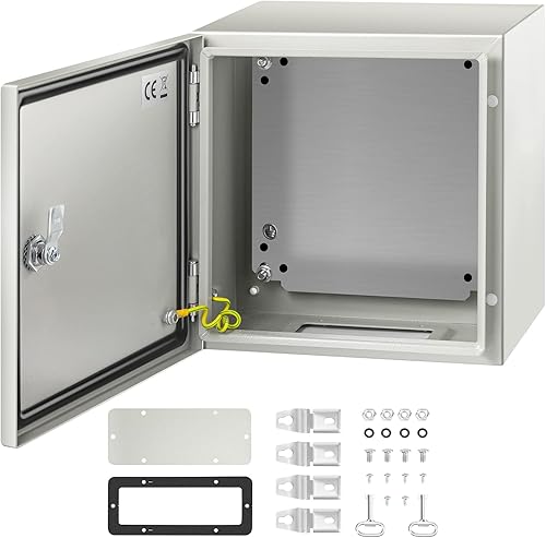 Vista 19 de VEVOR NEMA Caja de acero NEMA, 8 x 8 x 6 pulgadas NEMA 4X Caja eléctrica de acero, IP66 impermeable y a prueba de polvo, caja de conexiones