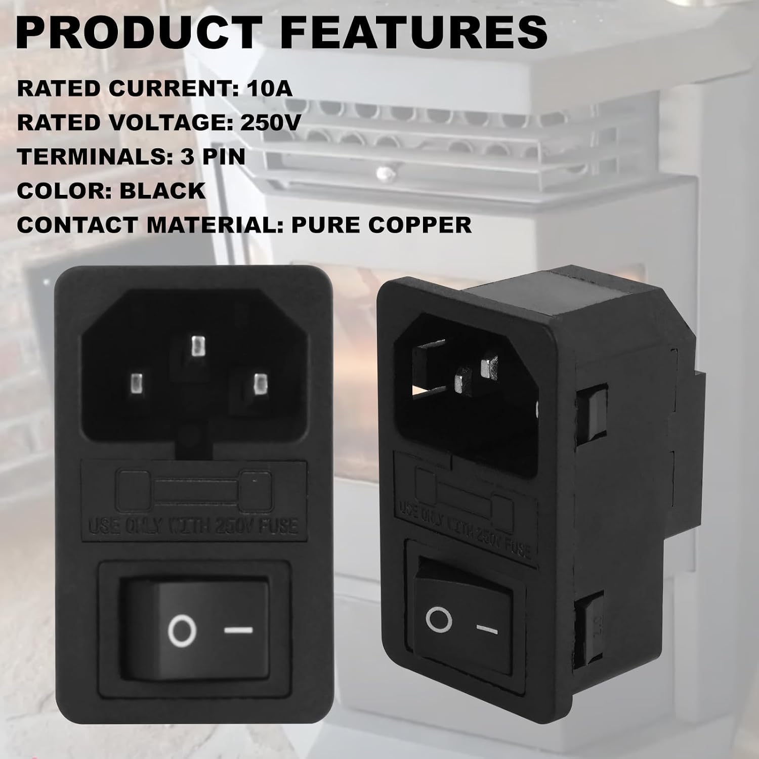 Main Power Switch 10A 250V 3 Pin with A Screwdriver AC-01 | for ComfortBilt Pellet Stove ComfortBilt HP21 ComfortBilt HP22 ComfortBilt HP41 ComfortBilt HP42 ComfortBilt HP50