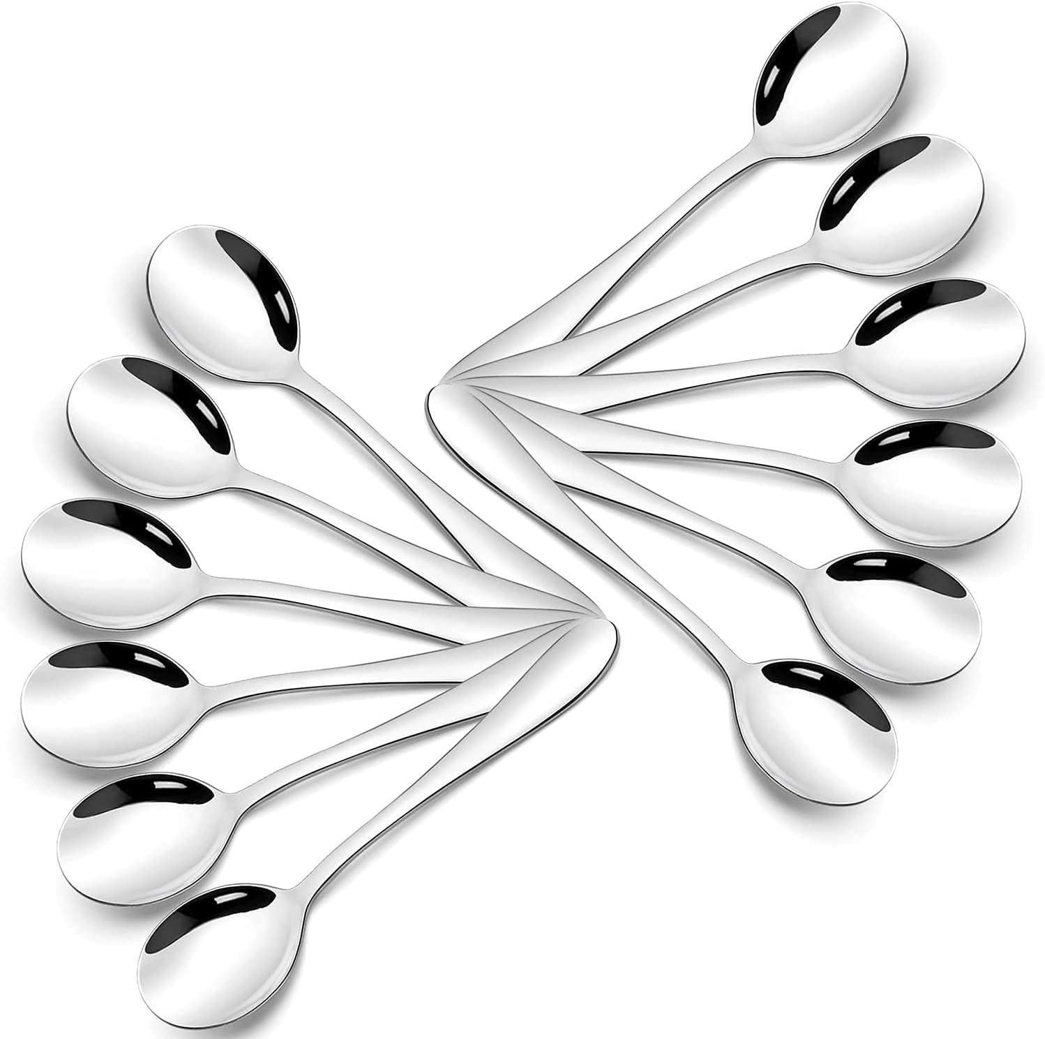 12-Piece (5.9inches, 15cm) Teaspoons Spoon Mirror Polishing Spoon Set