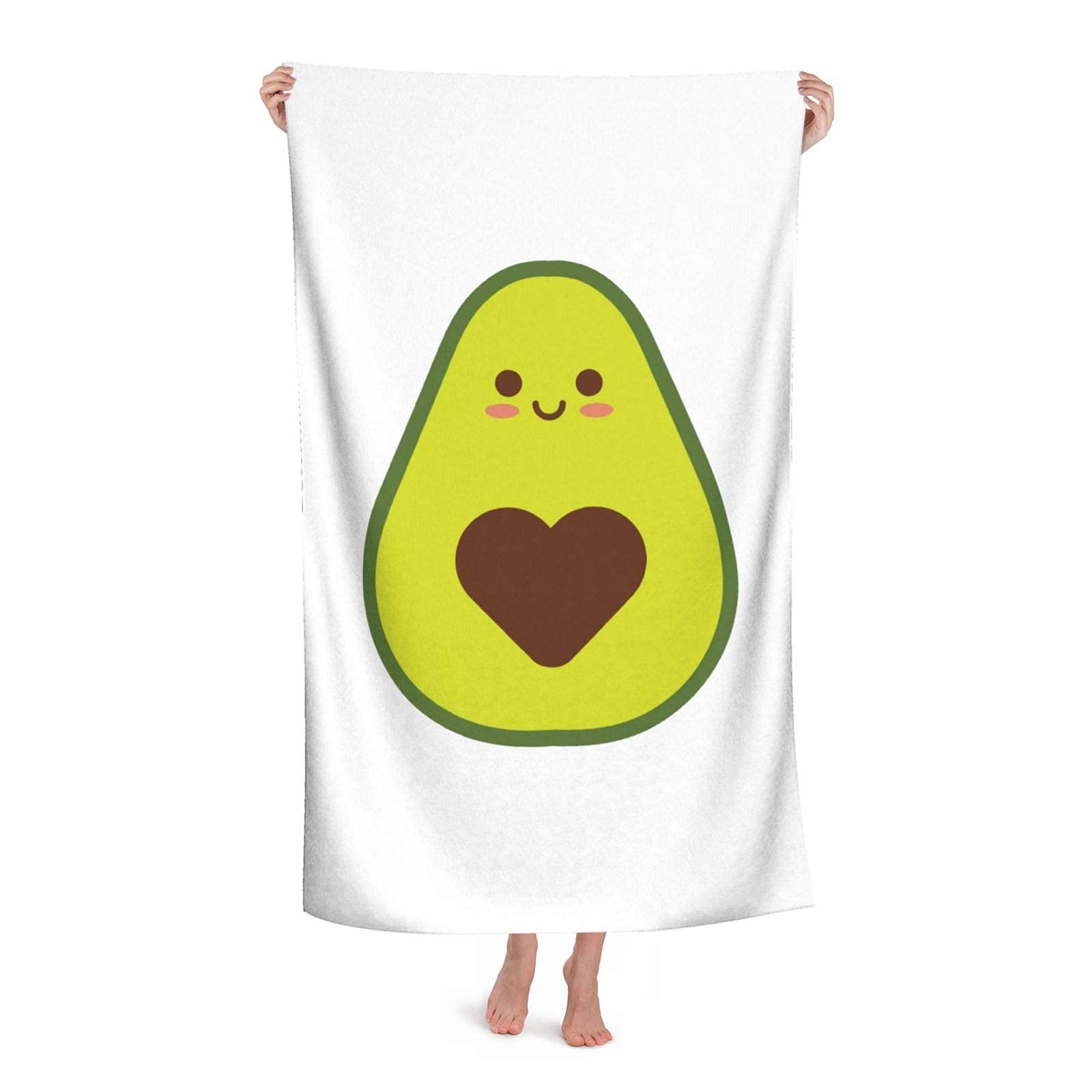 Microfiber Beach Towel Oversize Clearance, Avocado Heart Seed ,Fast Quick Dry,Cool Travel Pool Towel, Ideal Gift for Women Men, Mom Dad, Best Friend Boyfriend Girlfriend