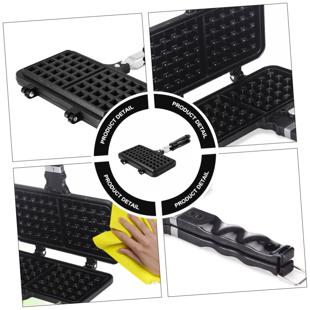 Cabilock Molde para Gofres de Silicona Antiadherente 20x20 Cm Resistente al Calor para Hornear Wafles Caseros Utensilio de Cocina para Niños y Familia Hogar